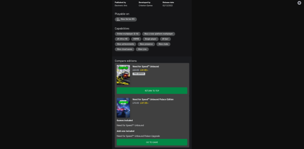 
                Жажда скидки. Need for Speed Unbound продается в магазине Xbox cо скидкой в 40%
            