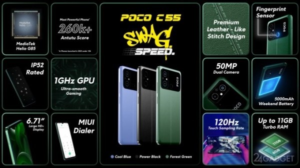 Xiaomi анонсировала смартфон Poco C55 с ценой от 8 500 рублей (2 фото)